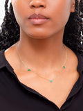 IBB 9ct gold malachite heart petal chain necklace, UK version