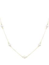 John Lewis IBB 9ct Gold Pearl Station Chain Necklace- Buy online at McGrocer