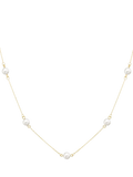 IBB 9ct gold pearl station chain necklace 43cm, UK version