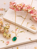 IBB 9ct gold malachite oval chain necklace, UK version