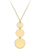 John Lewis IBB 9ct Gold Triple Disc Pendant Necklace, Gold, 43cm- Buy online at McGrocer