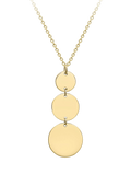 IBB 9ct gold triple disc pendant necklace, imported from the UK