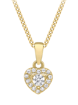John Lewis IBB 9ct Gold Cubic Zirconia Heart Pendant Necklace- Buy online at McGrocer