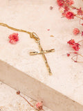 IBB 9ct gold cross pendant necklace 45cm, imported from the UK