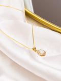 IBB 9ct gold opal teardrop pendant 45cm (British brand)
