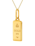 IBB gold ingot pendant necklace 9ct 45cm, UK version