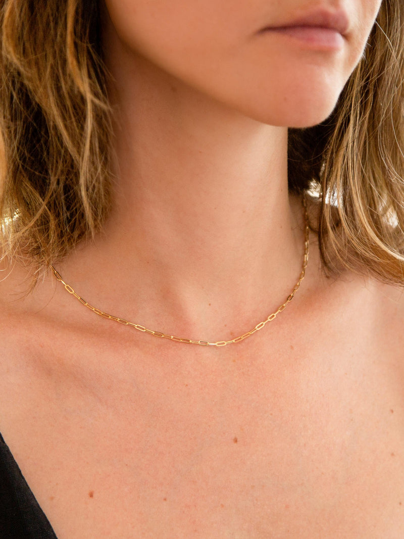 IBB 18ct gold paper chain necklace 46cm, imported from the UK