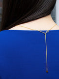 IBB gold heart spiga lariat necklace 18ct (British brand)