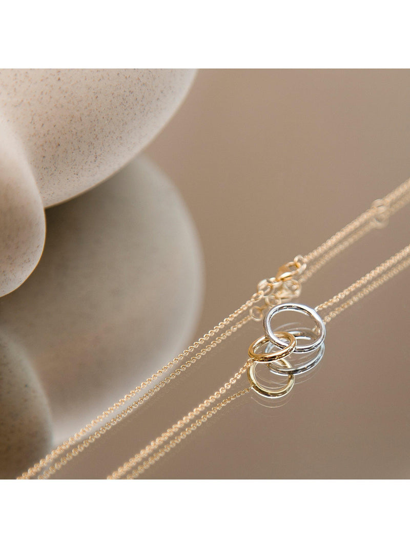 IBB 18ct two-tone gold link rings chain necklace, UK version