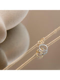 IBB 18ct two-tone gold link rings chain necklace, UK version