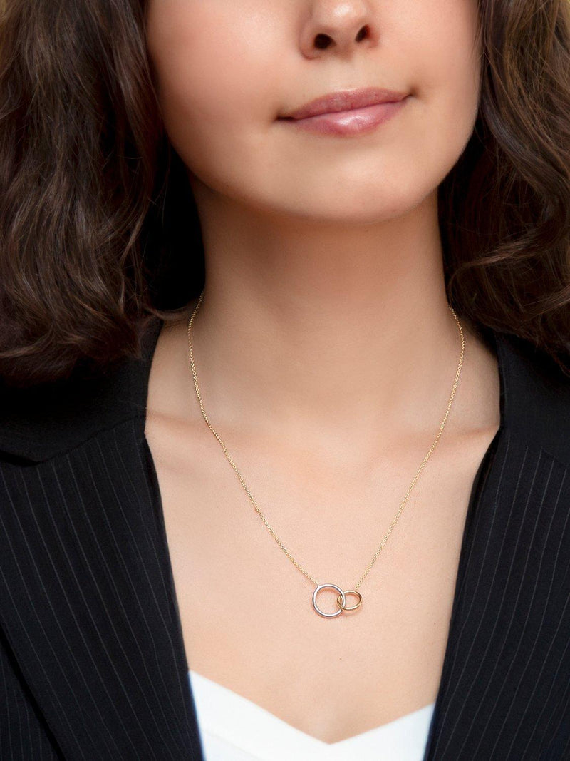 IBB 18ct two-tone gold link rings chain necklace, UK version