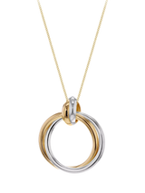 John Lewis IBB 18ct Gold Tri-Colour Circle Pendant Necklace 46cm- Buy online at McGrocer