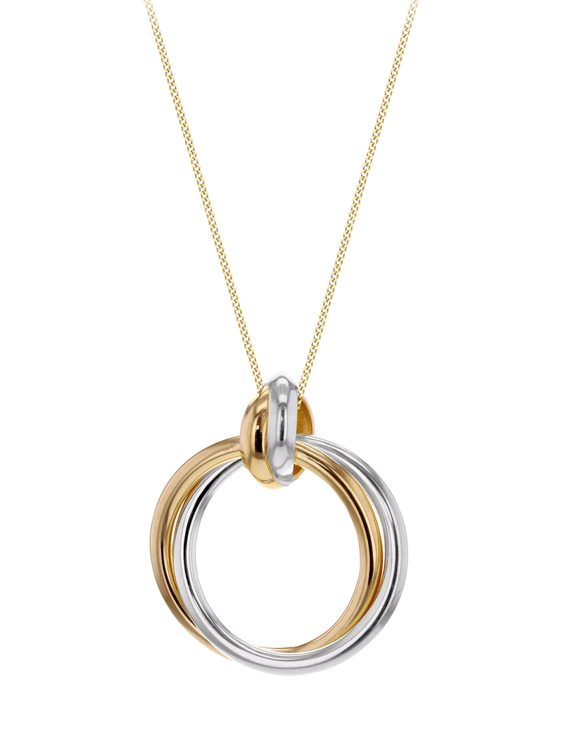 IBB 18ct gold tri-colour circle pendant necklace - British product