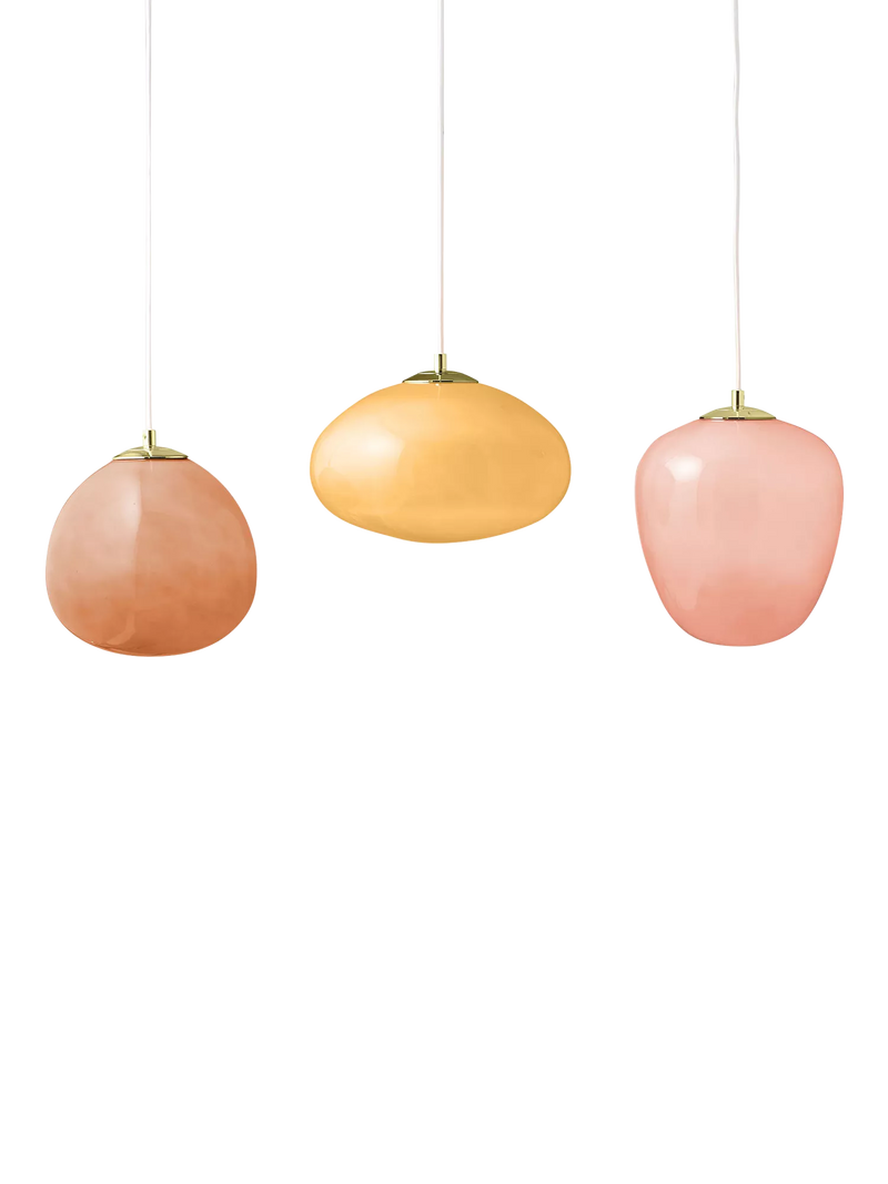 MADE Adrienne triple pendant ceiling light pink, imported from the UK