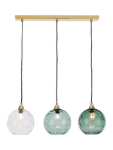 John Lewis MADE Ilaria 3 Pendant Diner Ceiling Light, Blue- Buy online at McGrocer