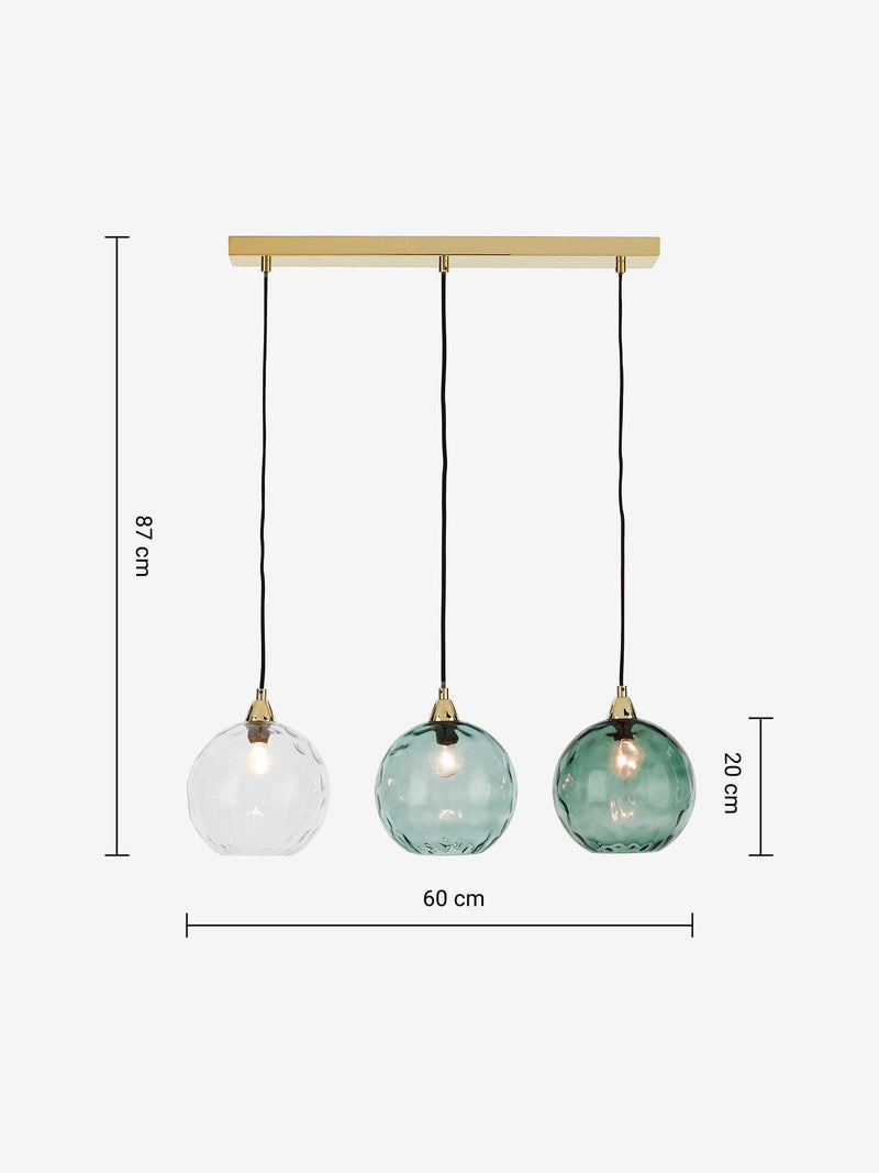 MADE Ilaria 3 pendant ceiling light blue, UK version