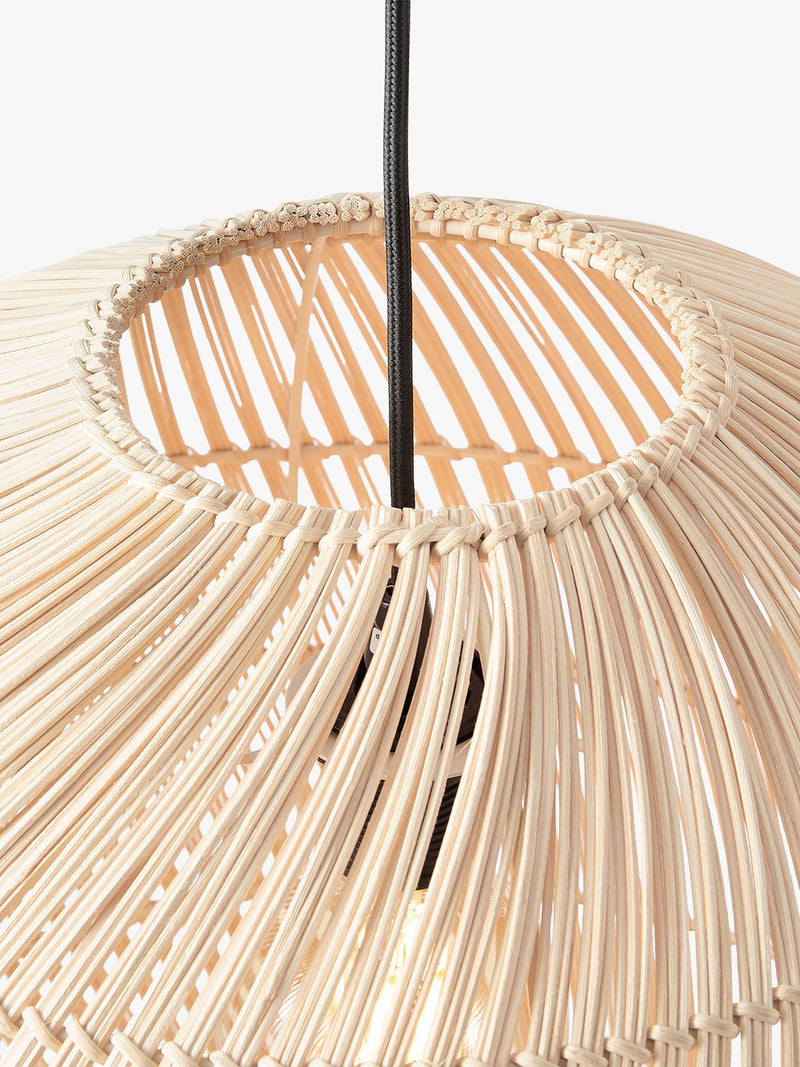 MADE Java round ceiling shade in natural rattan, imported from the UK