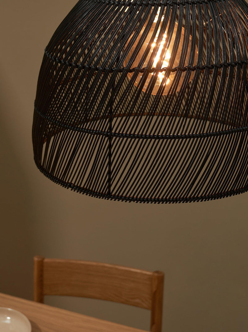 MADE Java Rattan Lampshade black 34cm (British brand)
