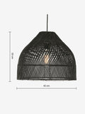 MADE Java Rattan Lampshade black 34cm (British brand)