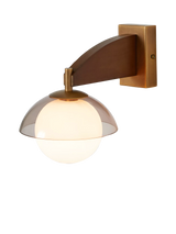 John Lewis MADE Layla Glass Orb Wall Light - Walnut- Buy online at McGrocer