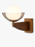 MADE Layla glass orb wall light walnut, UK version