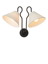 John Lewis MADE Madelyn 2 Arm Wall Light, Black- Buy online at McGrocer