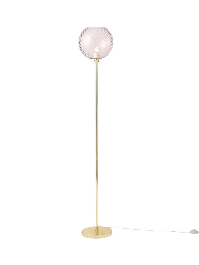 MADE Ilaria pink floor lamp with glass shade, UK version