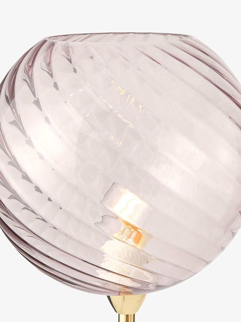 MADE Ilaria pink floor lamp with glass shade, UK version
