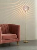 MADE Ilaria pink floor lamp with glass shade, UK version