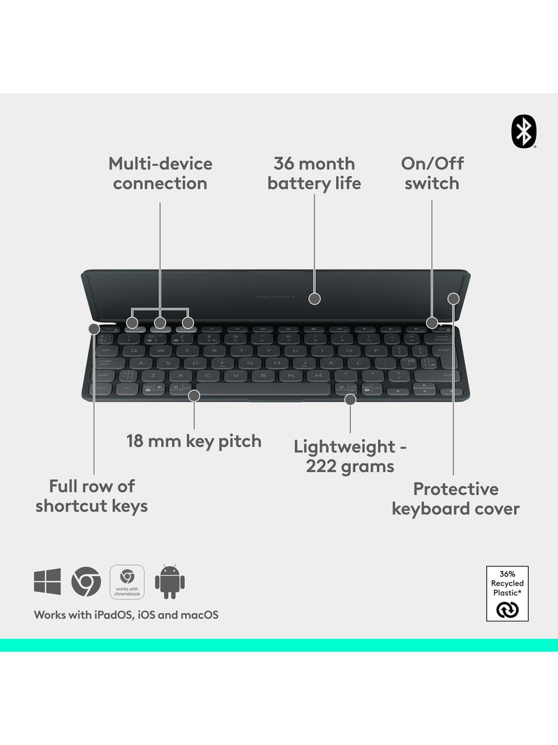 Logitech Keys-to-Go 2 wireless keyboard Graphite - British product