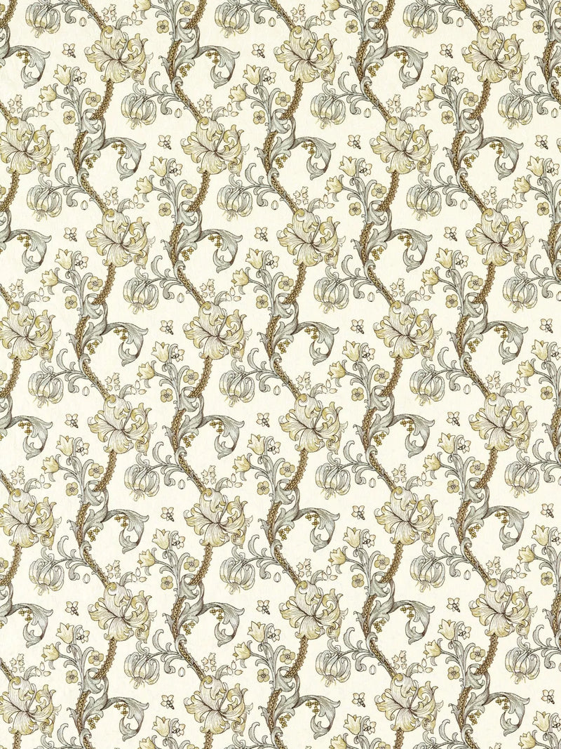 Clarke & Clarke Goldene Lilie Bestickter Polsterstoff
