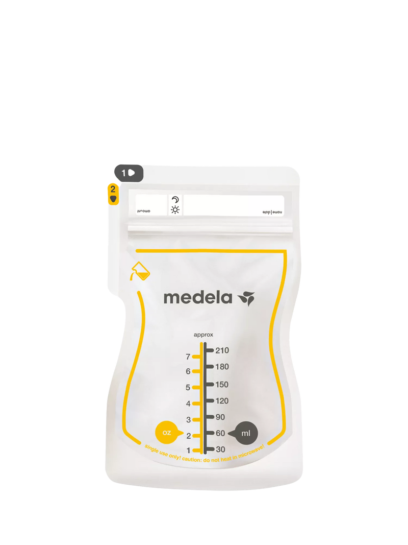 Medela easy pour breastmilk storage bags, pack of 50, imported from the UK