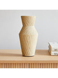 Textured Linear Ceramic Vase, 29cm Height