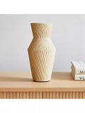 Textured Linear Ceramic Vase, 29cm Height