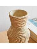 Textured Linear Ceramic Vase, 29cm Height