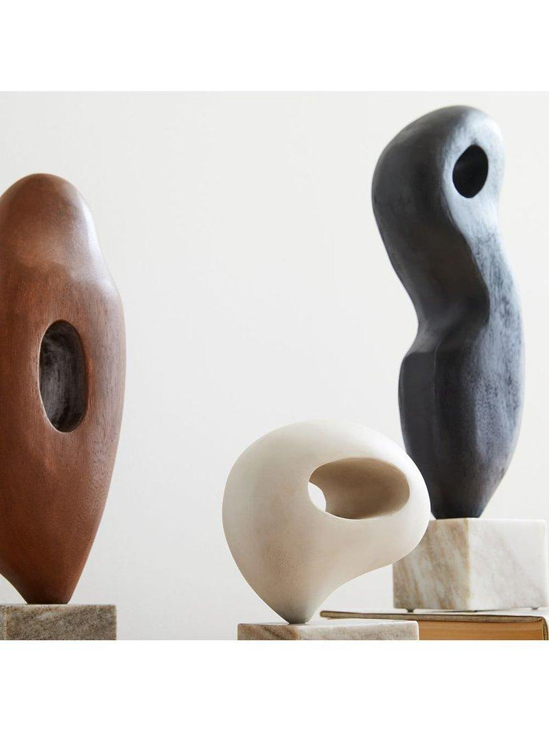 West Elm Arjuna wood sculpture H20cm, imported from the UK