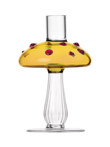 John Lewis Ichendorf Milano Alice Mushroom Large Glass Candle Holder Clear/Amber- Buy online at McGrocer
