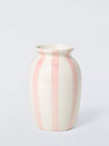 Vase en grès rayé peint à la main John Lewis H18cm
