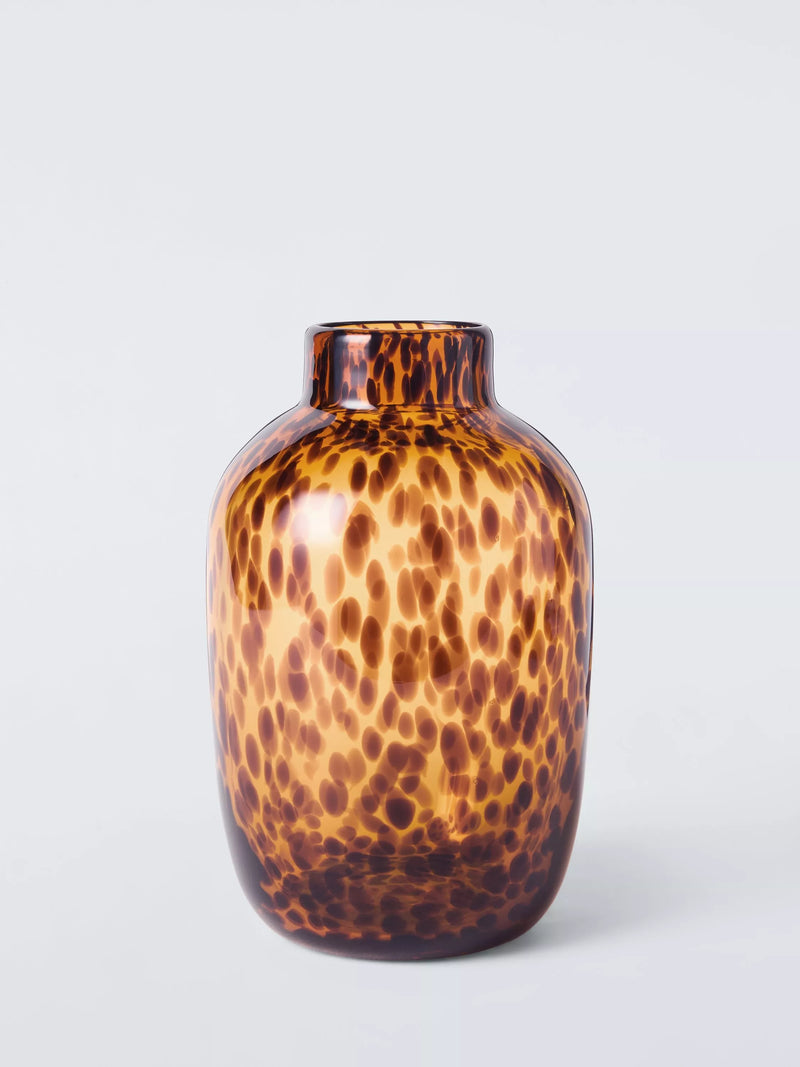 John Lewis confetti tall glass vase brown H25cm, imported from the UK