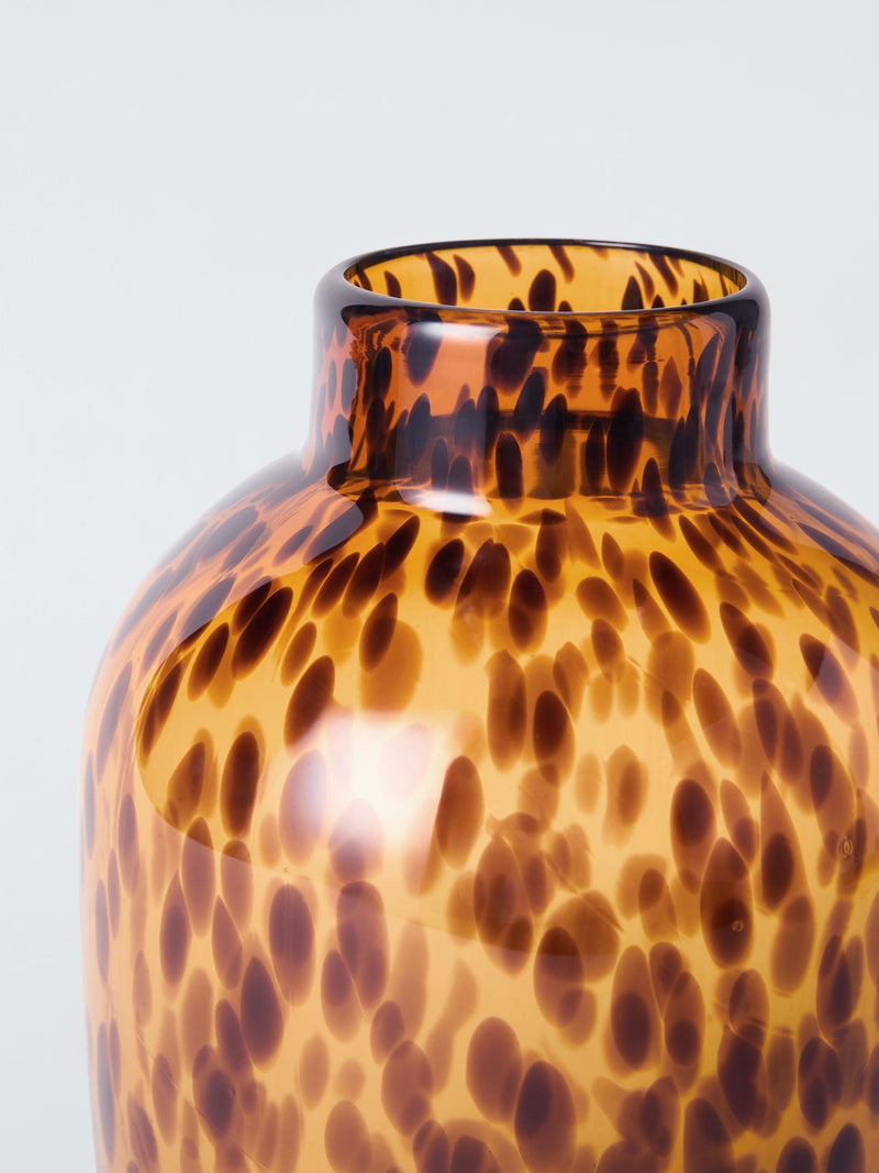 John Lewis confetti tall glass vase brown H25cm, imported from the UK