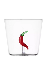 John Lewis Ichendorf Milano Vegetables Chilli Pepper Clear/Red Glass Tumbler 400ml- Buy online at McGrocer