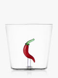 Ichendorf Milano chilli pepper glass tumbler 400ml clear/red (British brand)