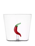 Ichendorf Milano chilli pepper glass tumbler 400ml clear/red (British brand)