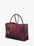 Aspinal of London woven leather tote bag burgundy, UK version