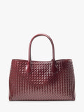 Aspinal of London woven leather tote bag burgundy, UK version