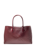 Aspinal of London woven leather tote bag burgundy, UK version