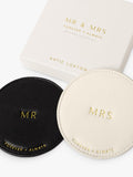 Katie Loxton Mr & Mrs coaster set, imported from the UK