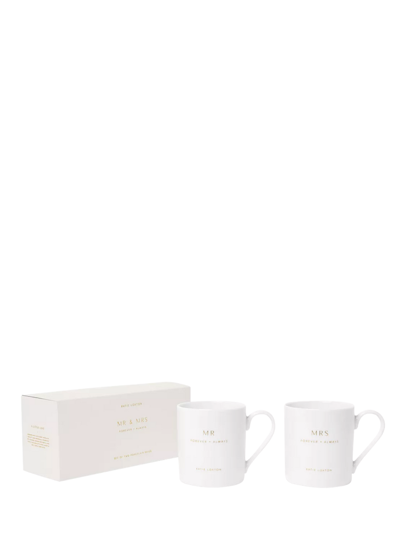 Katie Loxton Mr & Mrs porcelain mug set, UK version