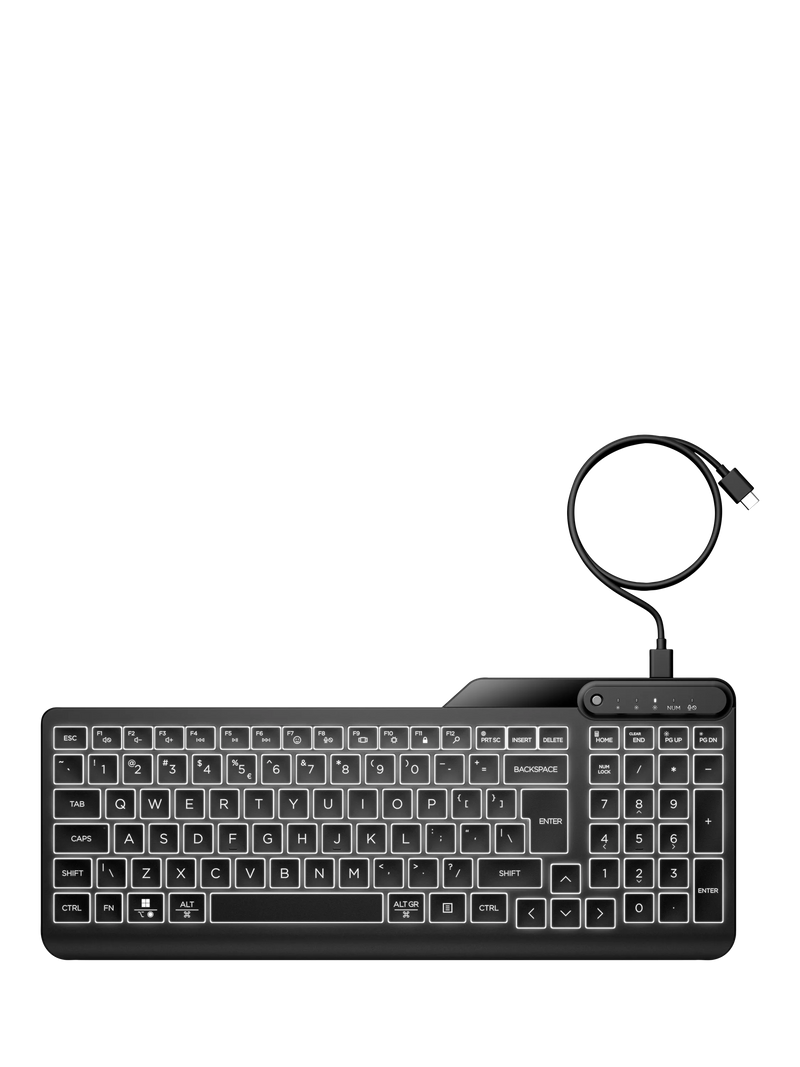 HP 400 backlit wired keyboard black (British brand)