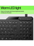 HP 400 backlit wired keyboard black (British brand)